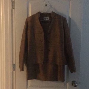 Brown Kasper Skirt Suit.